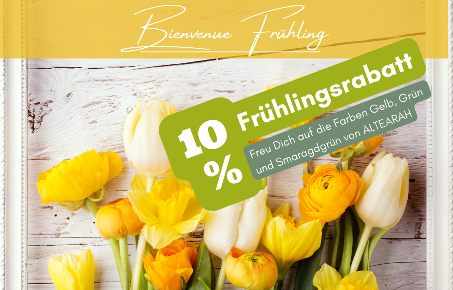 10 % Rabatt auf die » Frühlingsfarben von ALTEARAH Bio
